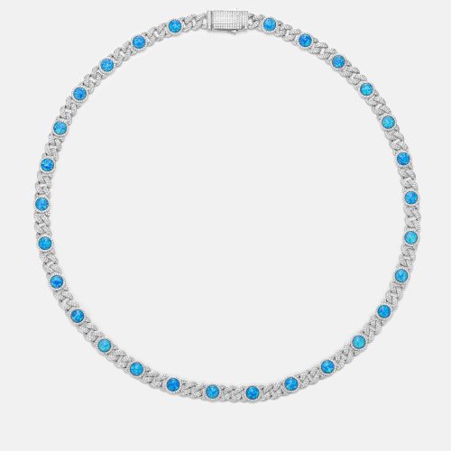 10mmMoissanite BlueOpalClassicCubanChain 1