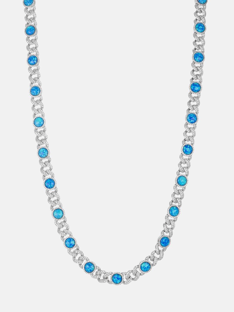 10mmMoissanite BlueOpalClassicCubanChain 2