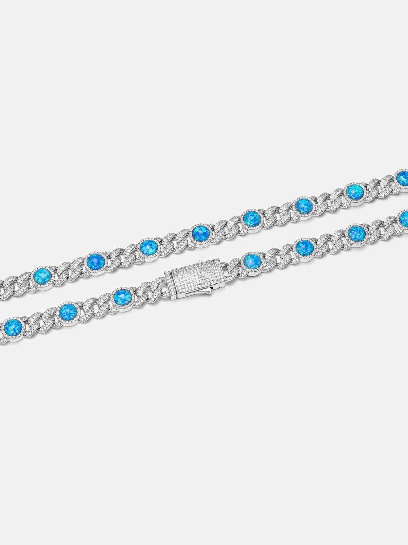 10mmMoissanite BlueOpalClassicCubanChain 3