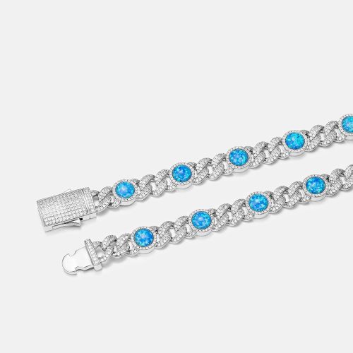 10mmMoissanite BlueOpalClassicCubanChain 4