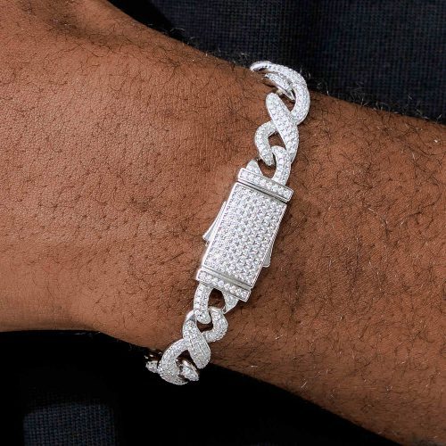 10mmS925MoissaniteInfinityLinkBracelet