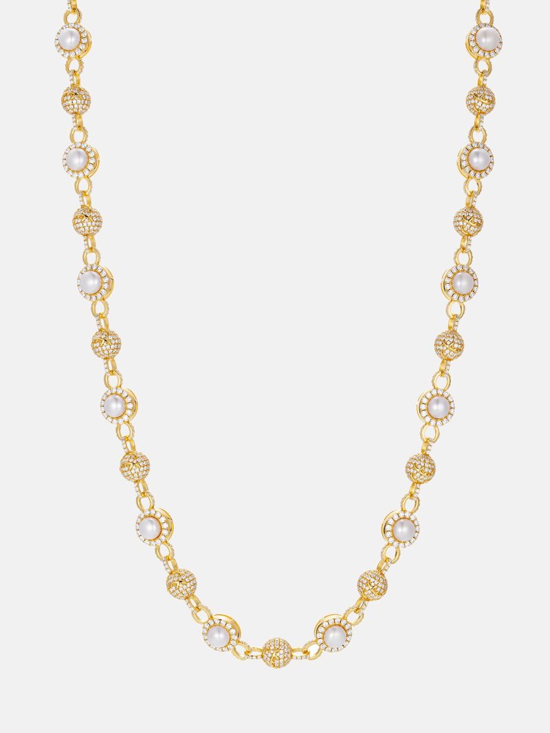 10mmS925MoissanitePearlRoundBeadChain 3