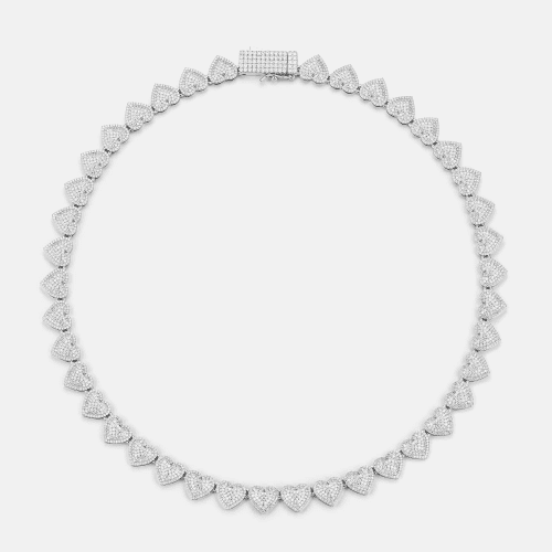 10mmWhiteGoldMoissaniteHeartNecklace 2