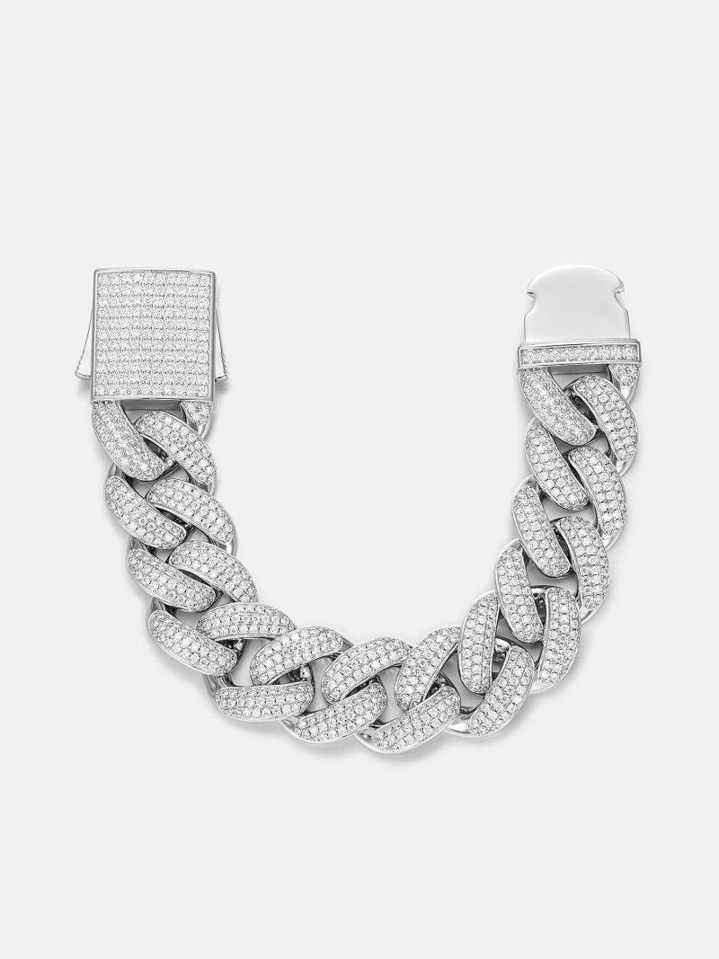 20mmFourRowsMoissaniteCubanBracelet 3