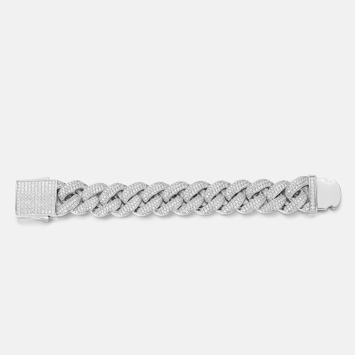 20mmFourRowsMoissaniteCubanBracelet 5