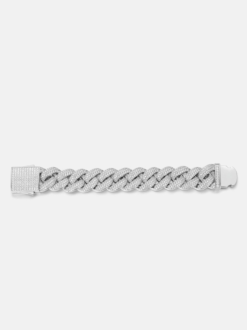 20mmFourRowsMoissaniteCubanBracelet 5