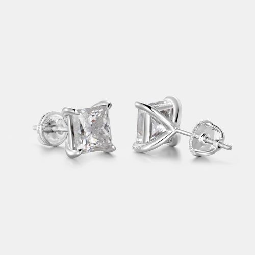 2CTPrincessCutMoissaniteStudEarrings 4