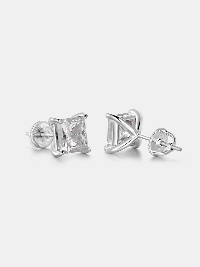 2CTPrincessCutMoissaniteStudEarrings 4