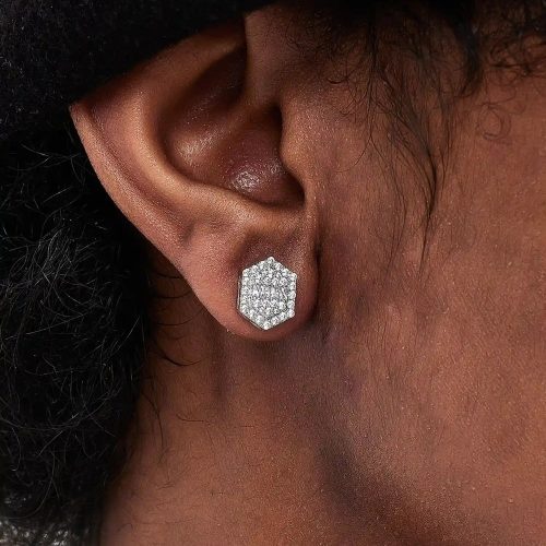 Baguette Round Moissanite Hexagon Earrings