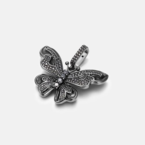 BlackMoissaniteButterflyPendantInBlackGold 2