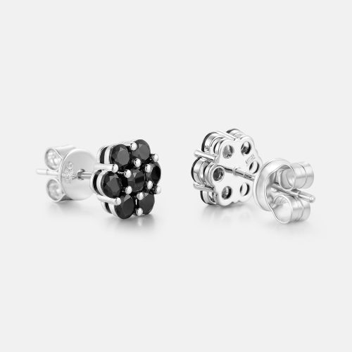 BlackMoissaniteClusterHexagonEarrings 3