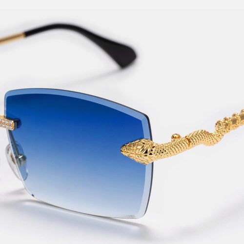 CustomSnakeMoissaniteSunglassesInYellowGold 1