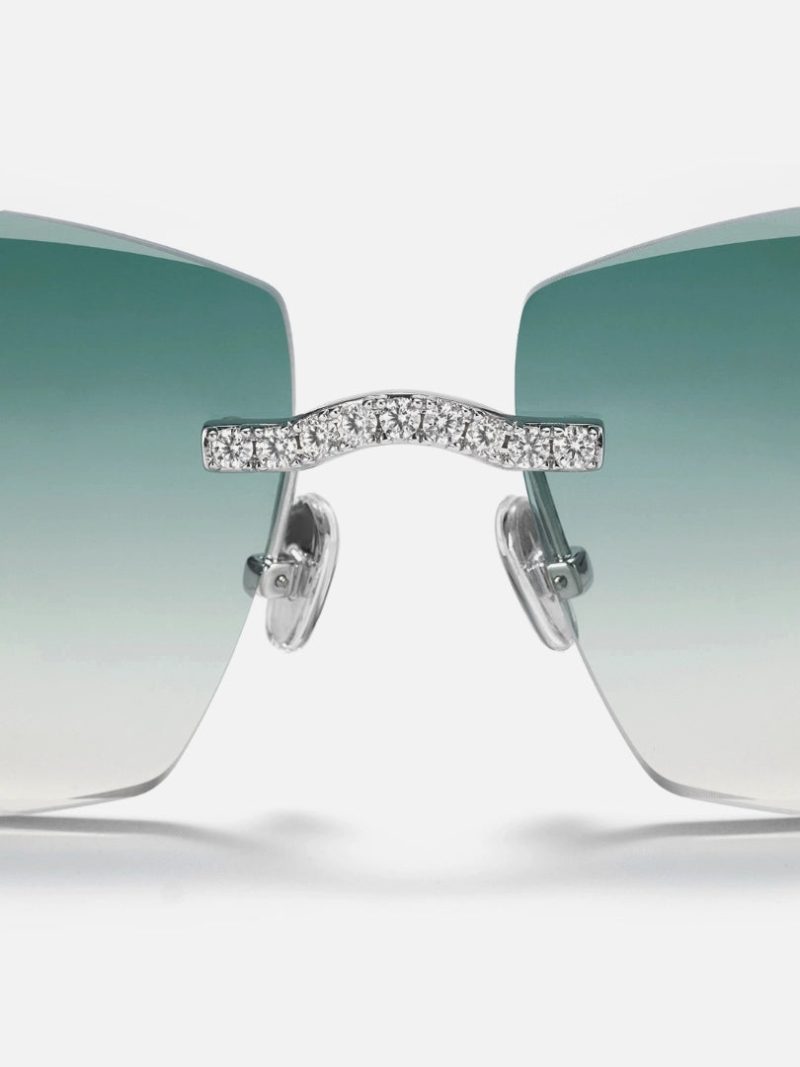 DiamondCutMoissaniteRimlessSunglasses 6