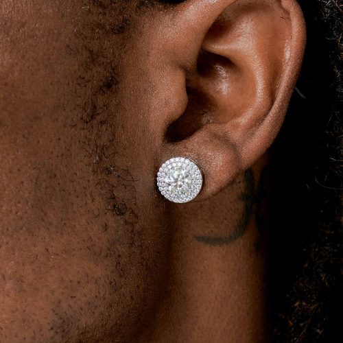 DoubleHaloRoundCutMoissaniteEarrings 2.4CaratTotal