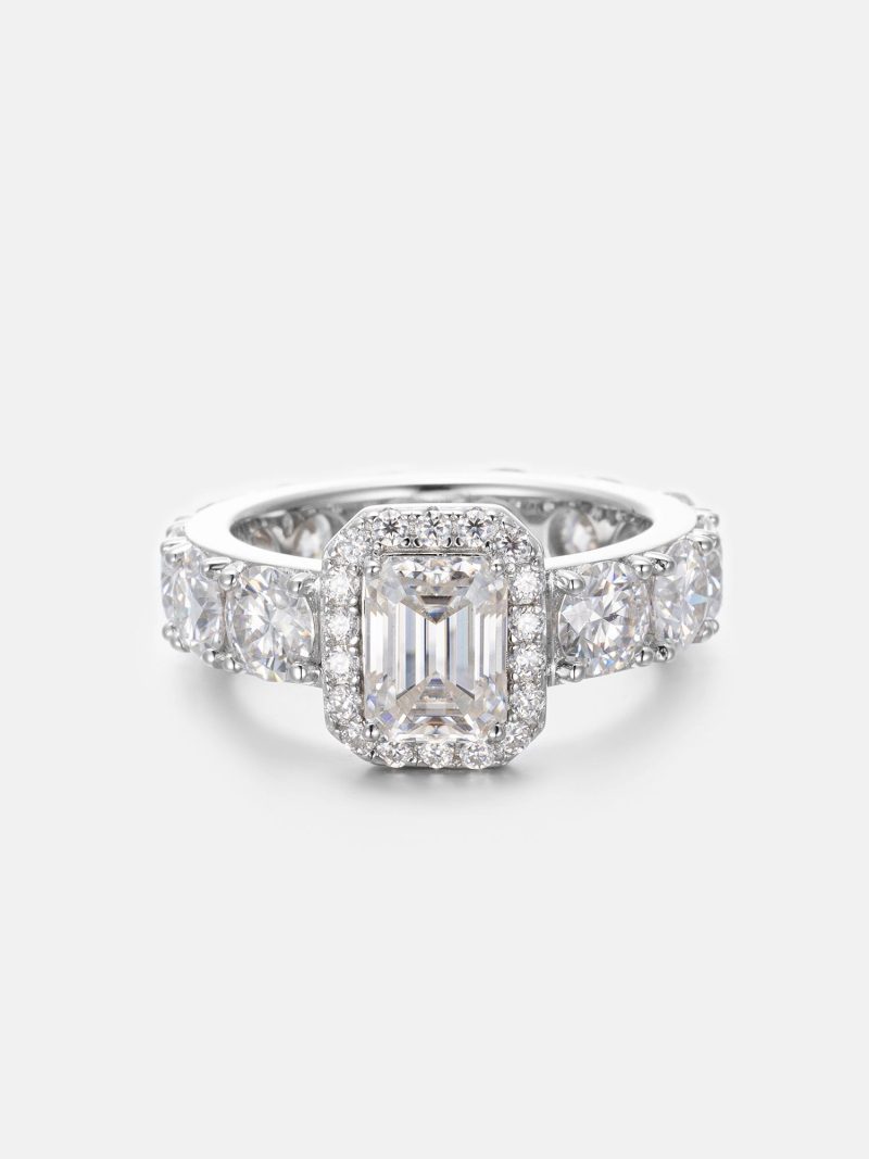 EmeraldCutMoissaniteHaloDiamondEngagementRing 2