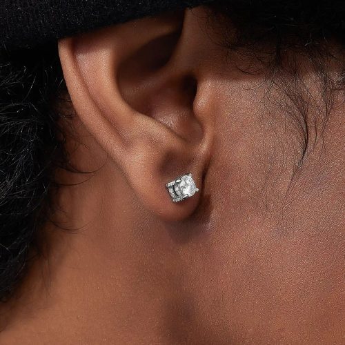 Halo Round Moissanite Stud Earrings