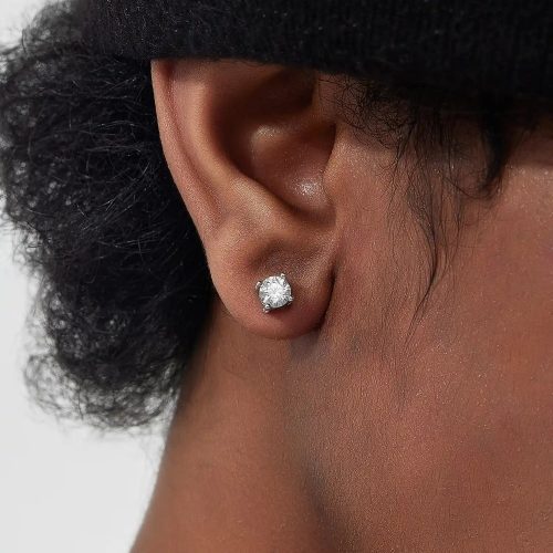 Halo Round Moissanite Stud Earrings 2