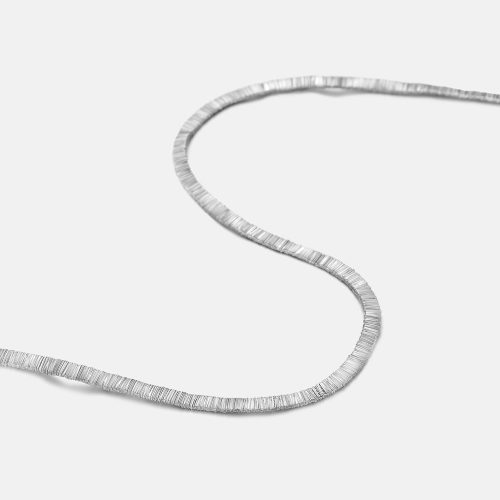 ItalianSilverWideFlatSnakeNecklace 4