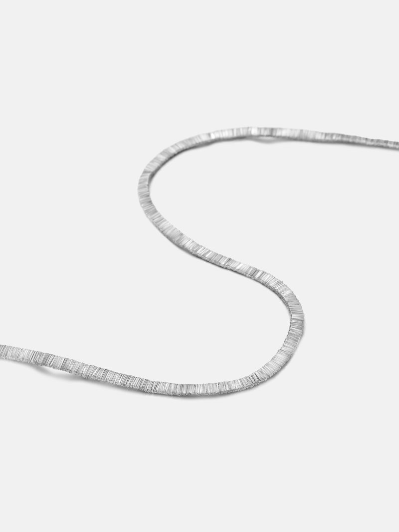 ItalianSilverWideFlatSnakeNecklace 4