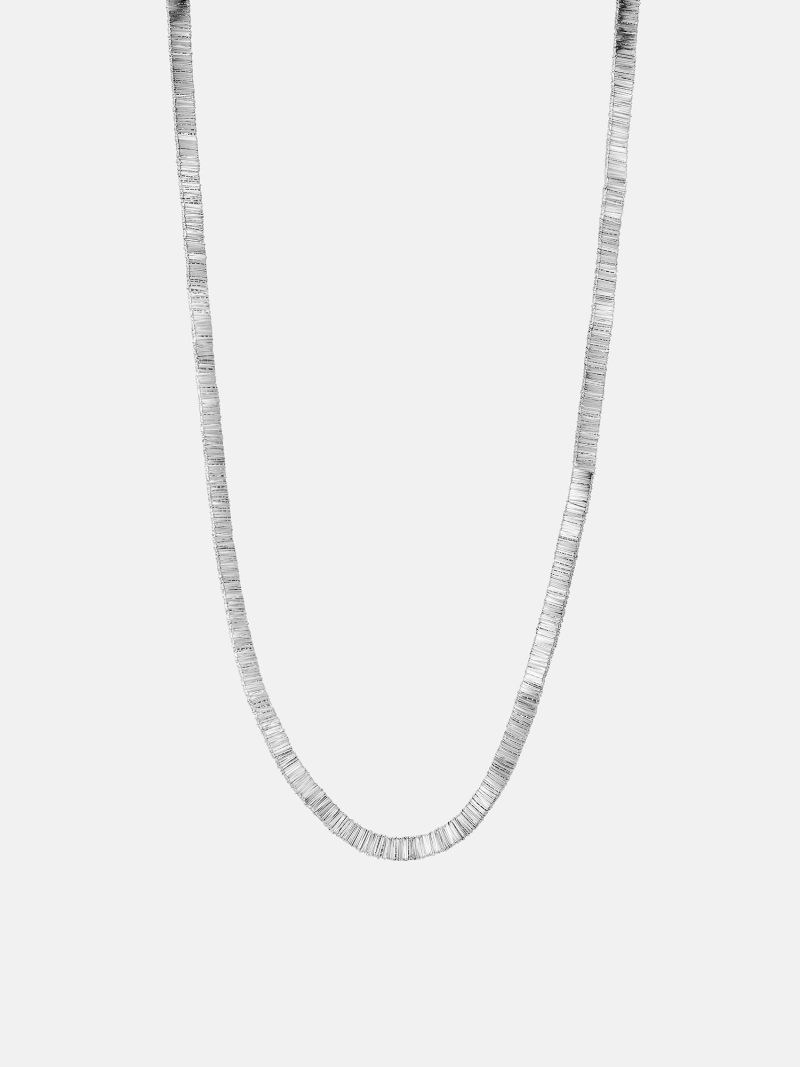 ItalianSilverWideFlatSnakeNecklace 5