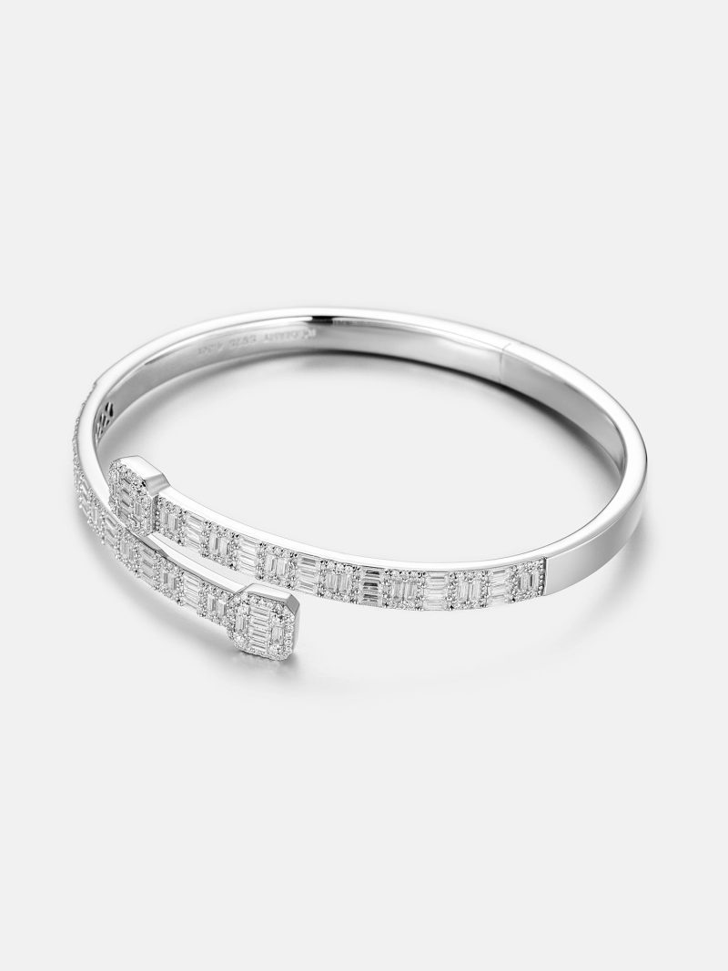 MoissaniteBaguetteDesignerBangle 1