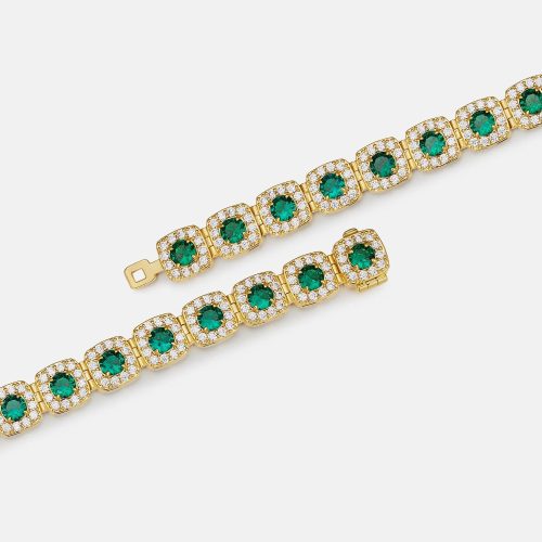 MoissaniteEmeraldCushionCutBracelet 2