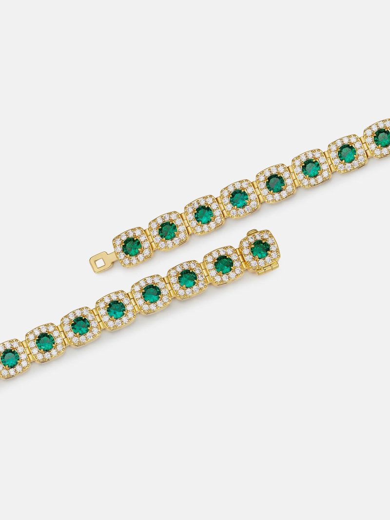 MoissaniteEmeraldCushionCutBracelet 2