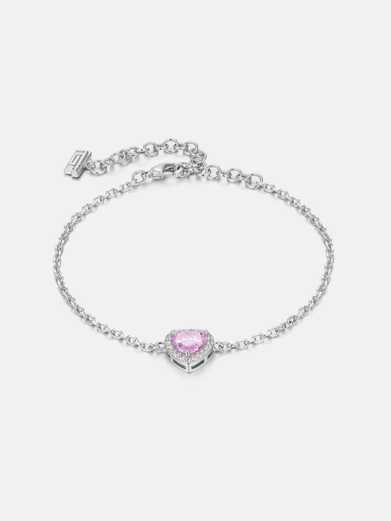 MoissanitePinkGemHeartShapeAdjustableBracelet 2