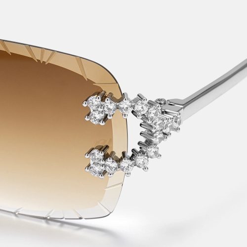 MoissaniteSpikedCSunglassesInWhiteGold 4