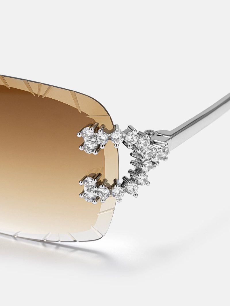 MoissaniteSpikedCSunglassesInWhiteGold 4