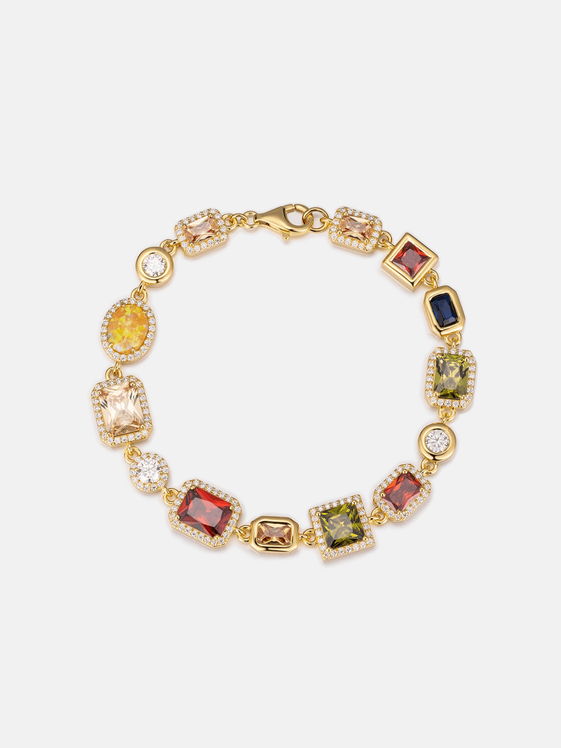 OBJS925MoissaniteMultiGemstoneBracelet 1