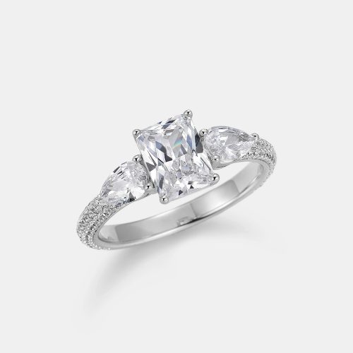 RadiantCutMoissaniteThreeStoneEngagementRing 3