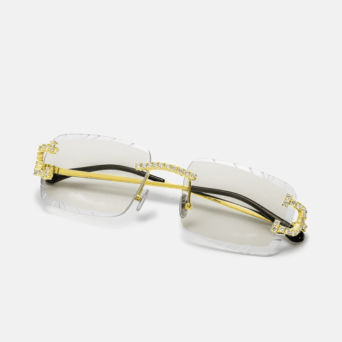 S925MoissaniteClassicCSunglassesInYellowGold 1