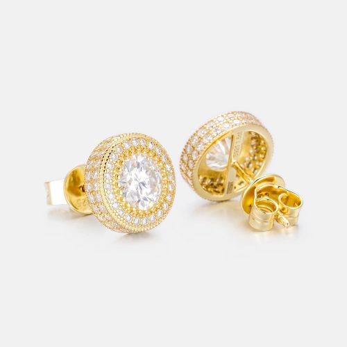 S925MoissaniteIcedButtonEarrings 1