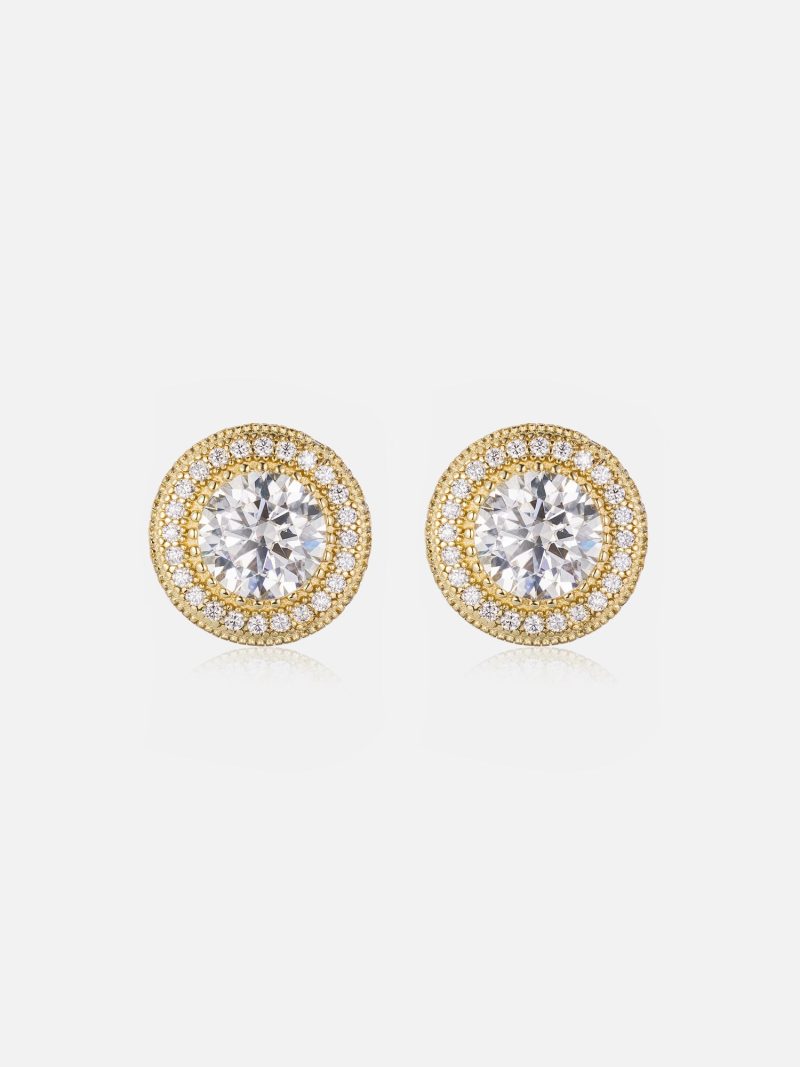 S925MoissaniteIcedButtonEarrings 2