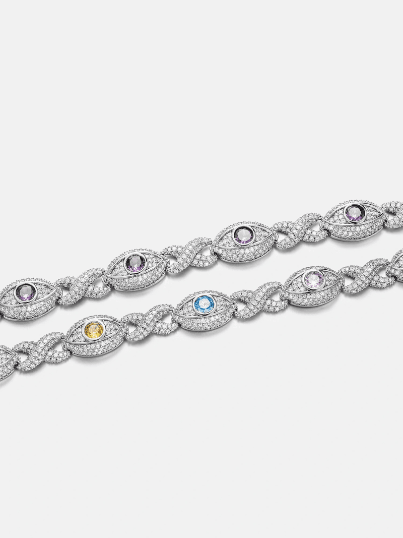 S925MoissaniteMultiGemstoneEvilEyeEternityBracelet 1 df7bb68c ecf4 46fa 8a27 b199f3fe1689