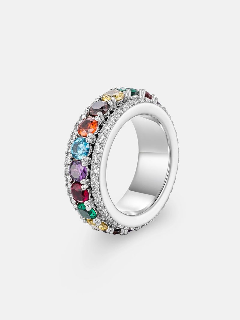 S925MoissaniteMultiGemstoneRotatablering 4