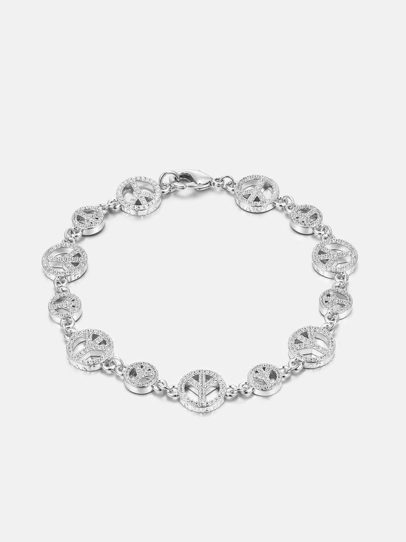 S925MoissanitePeaceSignBracelet 4