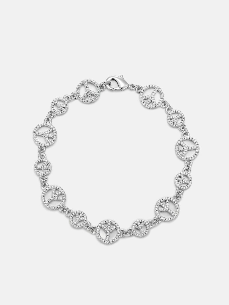 S925MoissanitePeaceSignBracelet 5