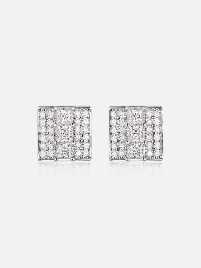 S925MoissanitePrincessCutStudEarrings 3 eceb3398 896a 4c5d a120 d4c4eb53493a