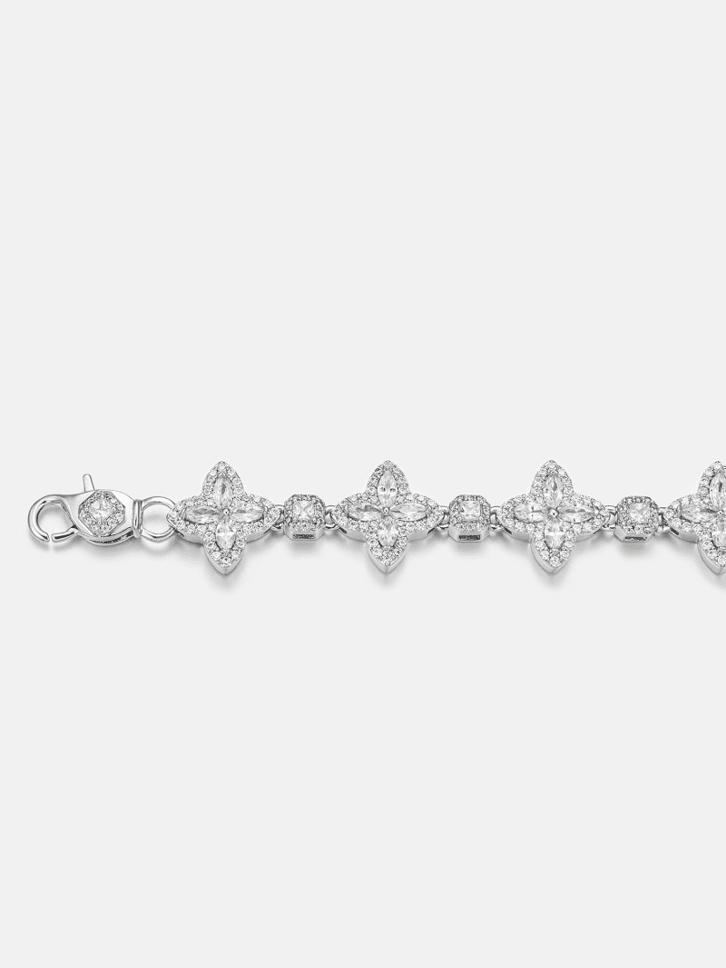 S925MoissanitePrincessFlowerBracelet