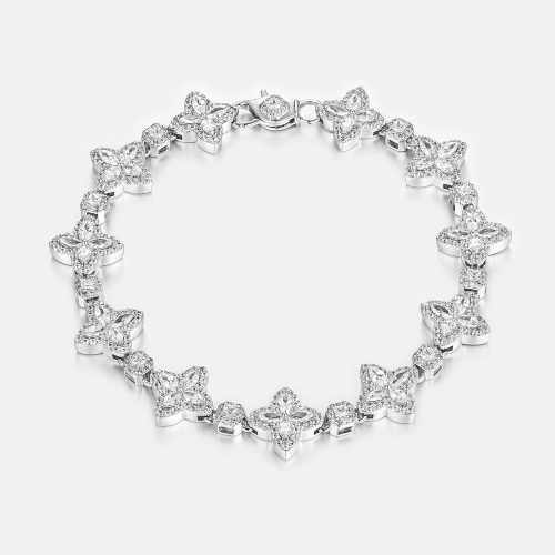 S925MoissanitePrincessFlowerBracelet 2