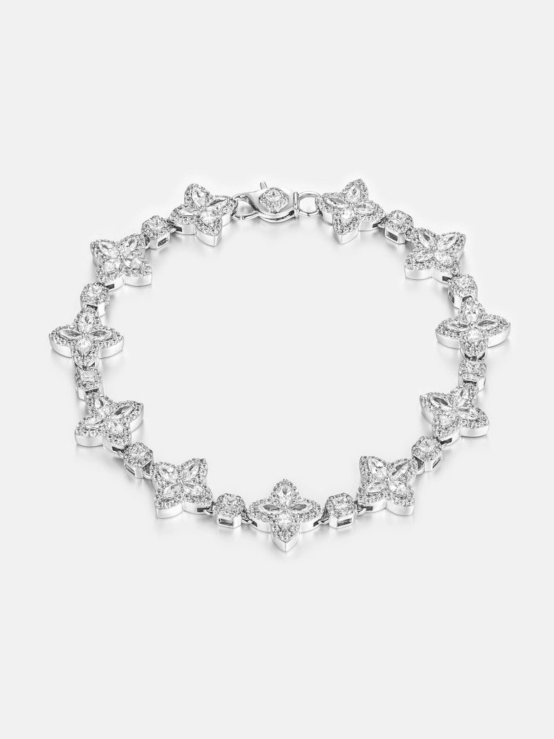 S925MoissanitePrincessFlowerBracelet 2