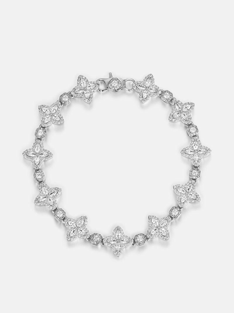 S925MoissanitePrincessFlowerBracelet 3