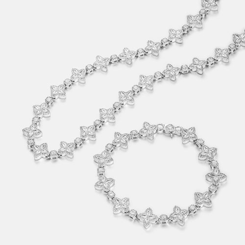 S925MoissanitePrincessFlowerChainOrBracelet