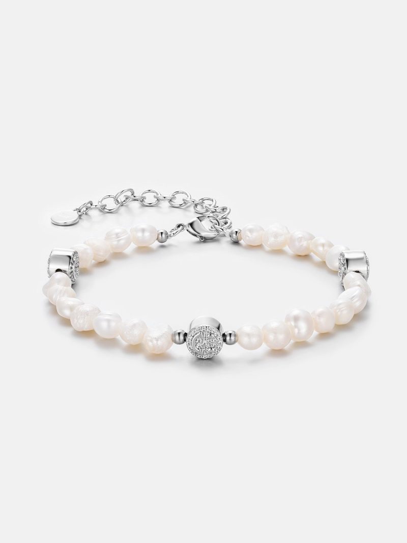 S925MoissaniteSmileyPearlBracelet 2