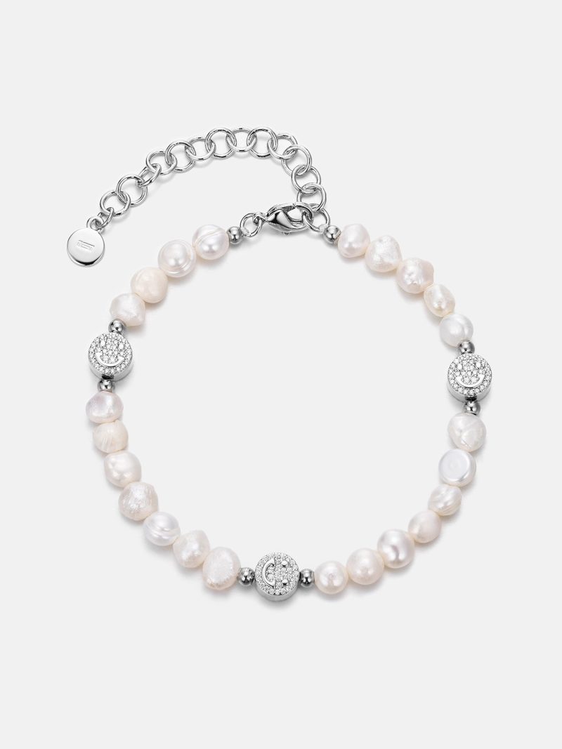 S925MoissaniteSmileyPearlBracelet 3