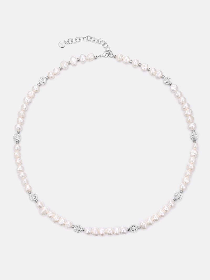 S925MoissaniteSmileyPearlChain 1