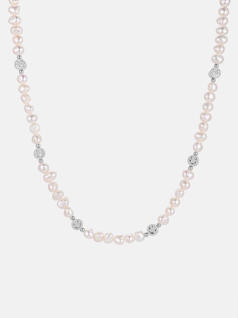 S925MoissaniteSmileyPearlChain 2