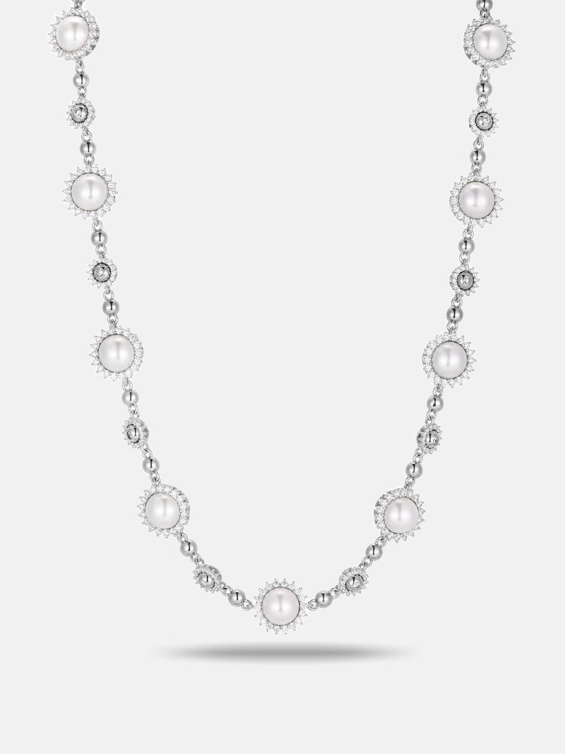 S925MoissaniteSpikedPearlChain 1